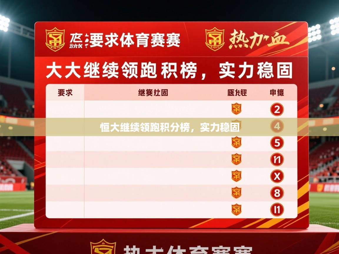 2026 极直播app恒大继续领跑积分榜，实力稳固
